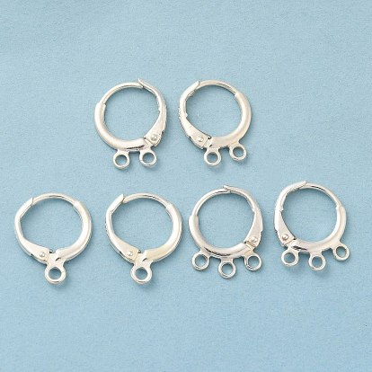 925 Sterling Silver Leverback Earrings Findings, with Loops & S925 Stamp