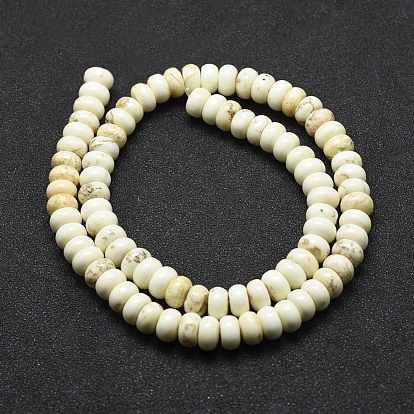 Natural Magnesite Beads Strands, Dyed, Rondelle