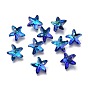 Electroplate Glass Charms, Starfish, Faceted, Back Plated