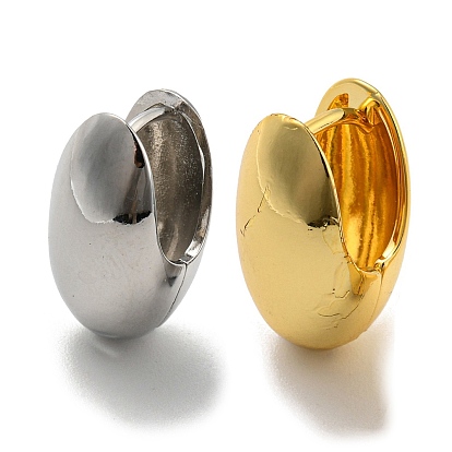 Boucles d'oreilles créoles en forme d'œuf, bijoux en laiton pour femmes, sans cadmium et sans plomb