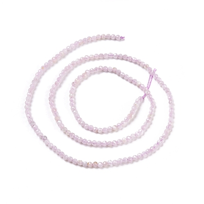 Natural Kunzite Beads Strands, Faceted, Round