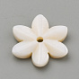 Perles de coquillages naturels d'eau douce, fleur