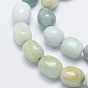 Perlas naturales de color turquesa hebras, oval