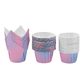 Tasses à pâtisserie en papier pour cupcakes de couleur dégradée, supports de moules à muffins ingraissables emballages de cuisson