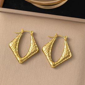 304 серьги-кольца из нержавеющей стали с ромбами