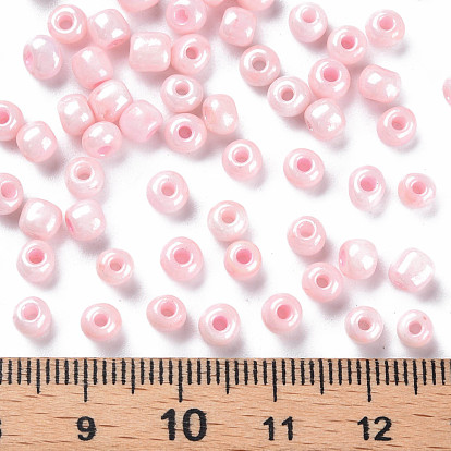 6/0 perles de rocaille de verre, teints et chauffée, lustre de couleurs opaques, trou rond, ronde