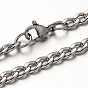 304 Stainless Steel Curb Chain Necklace, with Lobster Claw Clasps, 21.6 inch(55cm), 4mm