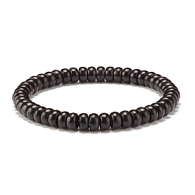 Black Coconut Shell Beads Stretch Bracelet, Yoga Bracelet for Men Women