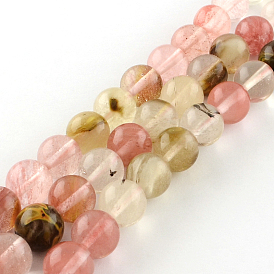 Tigerskin Glass Round Bead Strands