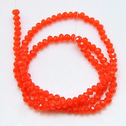 Crystal Glass Rondelle Beads Strands, Faceted, 3x2mm, Hole: 1mm, about 138pcs/strand, 12.9 inch