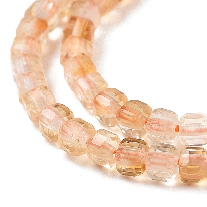 Natural Citrine Beads Strands, Faceted, Cube