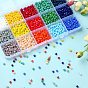 2250Pcs 15 Colors Opaque Solid Color Electroplate Glass Beads Strands, AB Color Plated, Faceted, Bicone
