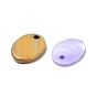 Natural Freshwater Shell Charms, Dyed, Flat Oval