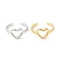 304 Stainless Steel Heart Open Cuff Ring for Women