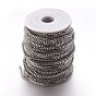 304 Stainless Steel Twisted Chains Curb Chain, Unwelded, for Men's Chain Necklace Making, with Spool