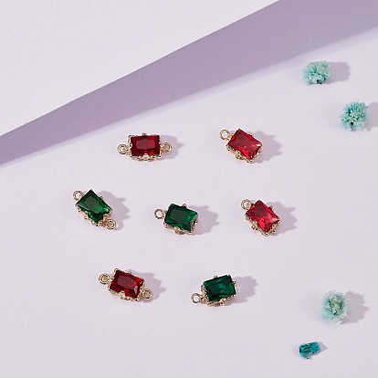 Kit de recherche de fabrication de bijoux de bricolage, y compris les connecteurs et pendentifs à maillons en laiton avec oxyde de zirconium cubique, rectangle
