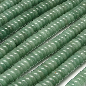 Плоские круглые / дисковые натуральные зеленые авантюриновые бусы, Heishi бусы, 12x4 мм, отверстие : 1 мм, около 50 шт / нитка, 7.87 дюйм
