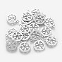 304 Stainless Steel Charms, Flat Round with Snowflake