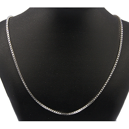 Great Valentines Day Gift 304 Stainless Steel Box Chain Necklaces, 20 inch(50.8cm), 2mm