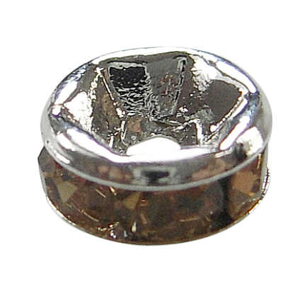 Cuentas / Abalorios del espaciador de rhinestone , latón con un diamante de imitación de grado Medio Oriente, Rondana plana