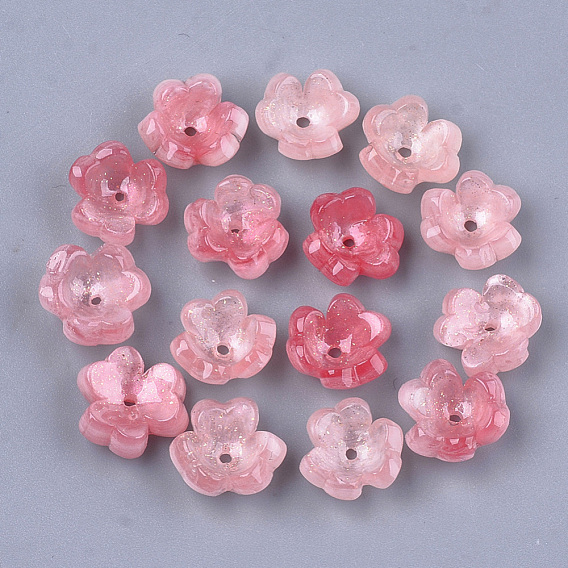 Capsules de perles d'acétate de cellulose (résine), 3 pétales, fleur