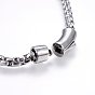 304 Stainless Steel Box Chain Necklaces, with Bayonet Clasps
