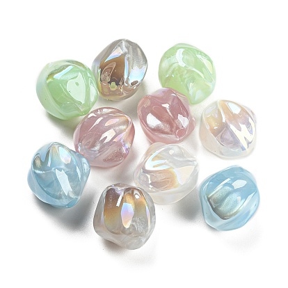 Opaque Acrylic Beads, Imitation Shell Effect