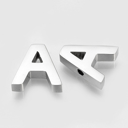 304 Stainless Steel Beads, Initial Letter