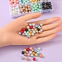 12 Colors Baking Painted Glass Pearl Beads, Pearlized, Round