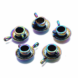 Rainbow Color Alloy Pendants, Cadmium Free & Nickel Free & Lead Free, Cup