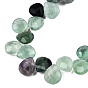 Brins de perles de pierre précieuse fluorite violette naturelle, perles percées, facette, larme