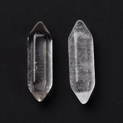 Натуральный кристалл кварца класса а бусины, лечебные камни, палочка для медитативной терапии, уравновешивающая энергию рейки, без отверстия , граненые, точка с двойным окончанием