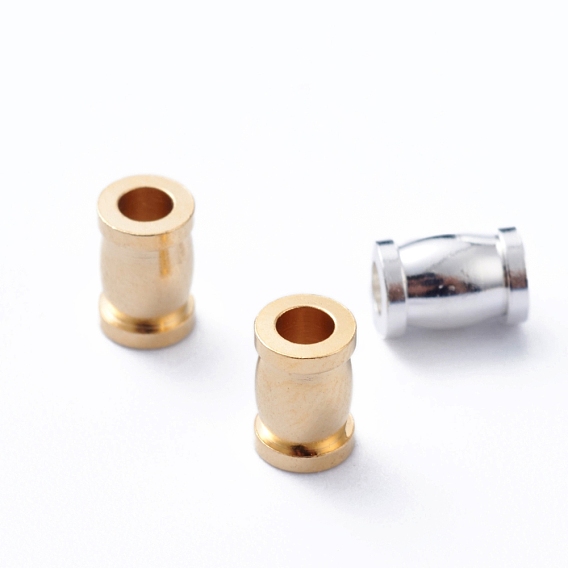 Brass Spacer Beads, Long-Lasting Plated, Column