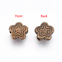 Tibetan Style Alloy Beads, Lead Free & Cadmium Free, Flower, about 7mm long, 7mm wide, 2.5mm thick, hole: 1.5mm