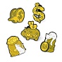 Alfileres esmaltados estilo dibujos animados de signo de dólar/serpiente/cerdo, Insignia de aleación negra para ropa de mochila.