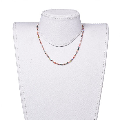 Faceted Glass Beaded Necklaces, with 304 Stainless Steel Lobster Claw Clasps and Brass Extender Chain, Rondelle