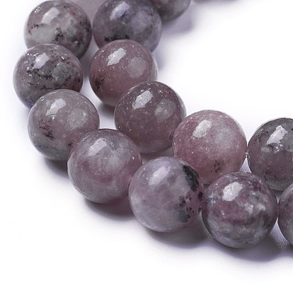 Perles de lépidolite naturelle / mica violet, ronde