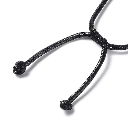 Collier pendentif rond en pierres mélangées naturelles et synthétiques, collier réglable pochette macramé corde cirée