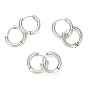 202 Stainless Steel Huggie Hoop Earrings, Hypoallergenic Earrings, with 316 Surgical Stainless Steel Pin, Ring