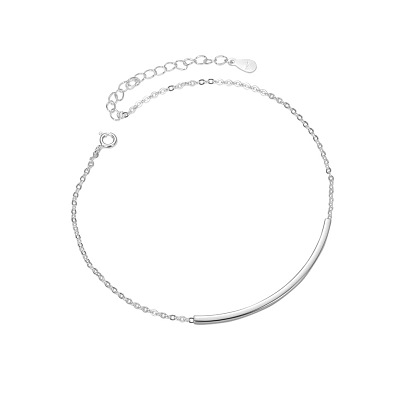 SHEGRACE Simple Fashion 925 Sterling Silver Anklet, with Tube Bead, 200mm