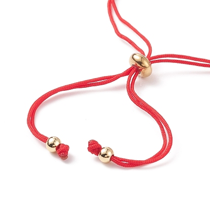Natural & Synthetic Gemstone Round Beaded Bracelets, Adjustable Brass Round Slider Bracelets for Men Women