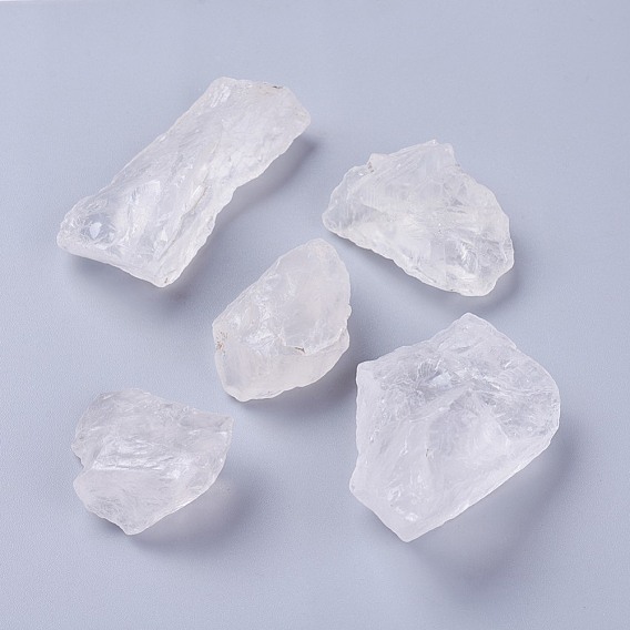 Perles de cristal de quartz naturel, perles de cristal de roche, nuggets, pas de trous / non percés