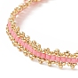 Bracelet en perles de verre tressées avec 304 fermoir en acier inoxydable pour femme