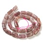 Perles de tourmaline fleurs de prunier naturel brins, avec des perles de rocaille, facette, colonne