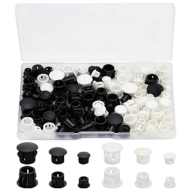 Gorgecraft 120Pcs 6 Style Plastic Hole Plugs, Snap in Flush Type Hole Plugs, Post Pipe Insert End Caps, for Furniture Fencing, Column