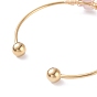 Bracelet manchette enveloppant de perles de cristal naturel et de pierres mélangées, bracelet torque pour femme, or