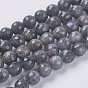 Natural Labradorite Beads Strands, Faceted, Round, Hole: 1mm