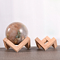 Pedestal de exhibición de bolas de cristal de madera, soporte de esfera de cristal