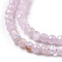 Natural Kunzite Beads Strands, Faceted, Round