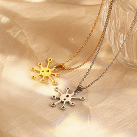 Stainless Steel Pendant Necklaces, Flower